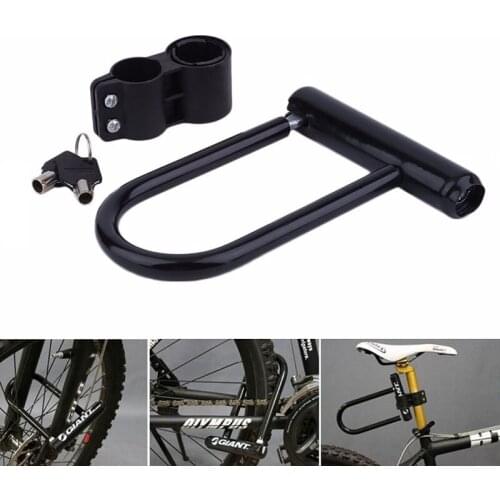 Bicycle U Lock MTB Bike Anti-theft Lock 2 Keys Fold Wheel Lock Motorcycle Scooter Cycling Lock Bike Alarm Lock with Vibration