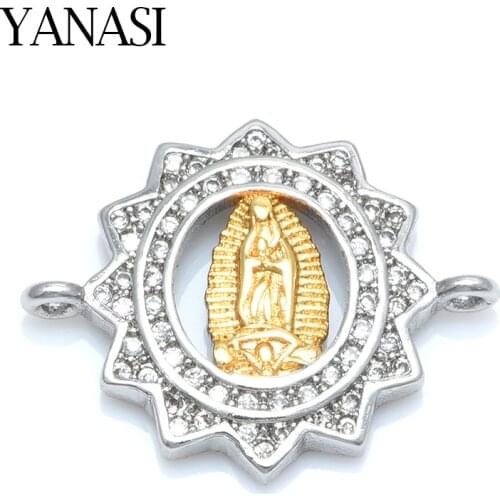 Virgin Mary Connector Charms Accessories for Jewelry Making DIY Handmade Bracelets Religious Jewelry Gift
