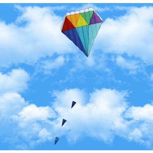 Software children kite outdoor fun sports windsock 3D Big diamond flying nylon kites single line kites tail soft kite toys bar
