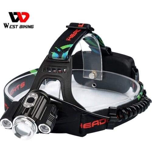 WEST BIKING LED Headlamp 2 XPE LED 800 Lumens USB Charge 18650 Battery Flashlight Head Torch Headlight Cycling Bicycle Light
