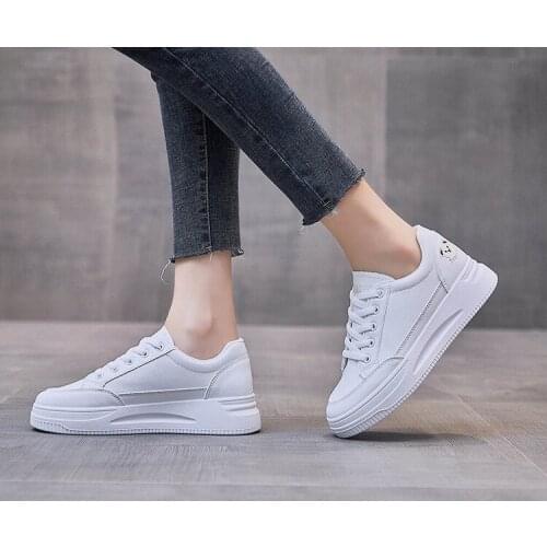 Women Shoes 2021 Breathable Bear Embroidery Flats Shoes Women Platform Lace Up White Shoes Women Casual Shoes Zapatos Mujer