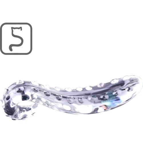 Pyrex Glass Dildo Clear Crystal Penis Cock Anal Butt Plug Lesbian Adult Sex Toys for Women Gay Female Masturbation Glass Dildo