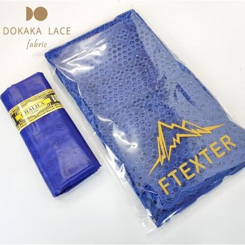 2.5+2.5 Yards With Bazin Riceh Fabrics Swiss Voile Lace In Switzerland 2020 Latest Fashion Senegal Wedding Bride Dress Dry Lace