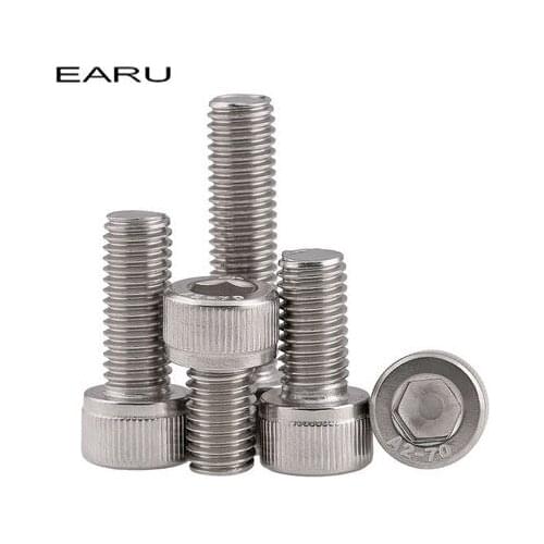 20 pieces M4*55 mm 304 Stainless Steel Hexagon Hex Hexagonal Socket Plug Head Cap DIN912 Standard Screw Bolt