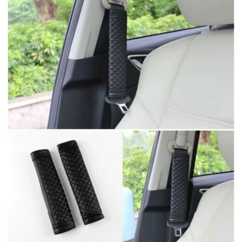 2PCS For Mercedes Benz W201 GLA W176 CLK W209 W202 W220 W204 W203 W210 W124 W211 W222 Leather seat safety belt Cover Accessories
