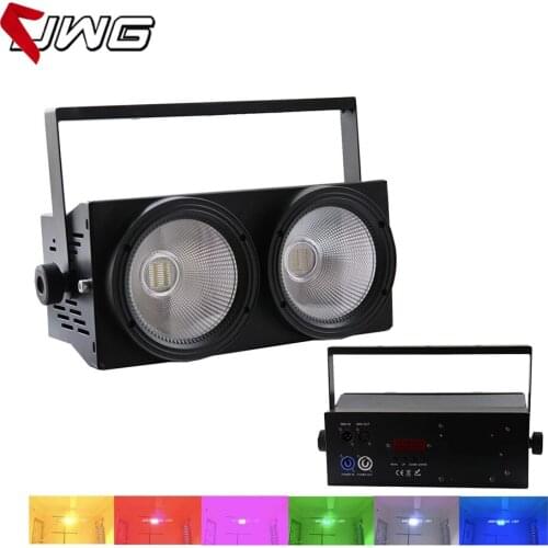 Free Shipping High Brightness 2x100W RGBWA UV 6 IN 1 COB Leds 2 Eyes Blinder Lighting DMX Effect Stage Lighting