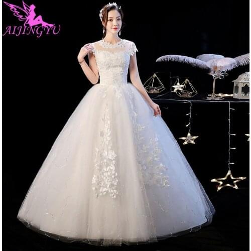 AIJINGYU Royal Wedding Dress Affordable Gowns In Ivory Bridal Shop Victorian Newest Tulle Marriage Gown Online