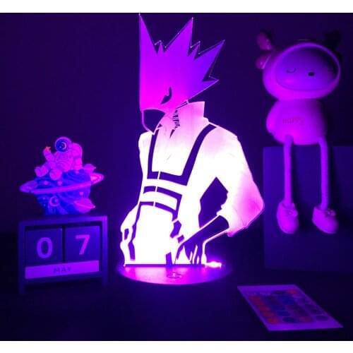 Anime 3D Night light Acrylic LED Table Lamp My Hero Academia for Bedroom Decor Birthday Gift Manga Gadget Katsuki Bakugo Figure