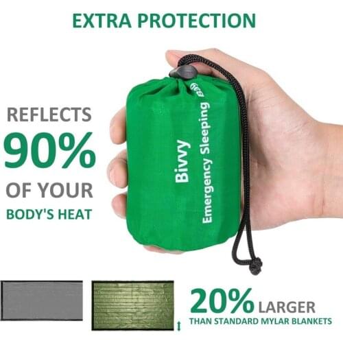 Emergency Waterproof Lightweight Sleeping Bag Thermal Bivy Sack - Survival Blanket Bags Portable Nylon Sack Camping, Hiking