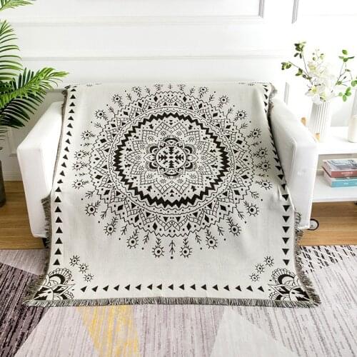 Bohemian Knitted Throw Blanket picnic camping Sofa Covers Slipcover blanket car Travel Plane Blanket