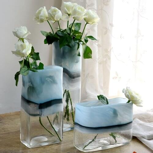 Colored Chinese art Glass Vase for wedding decoration home decor Tabletop vases for flowers Styling of mermaid terrarium