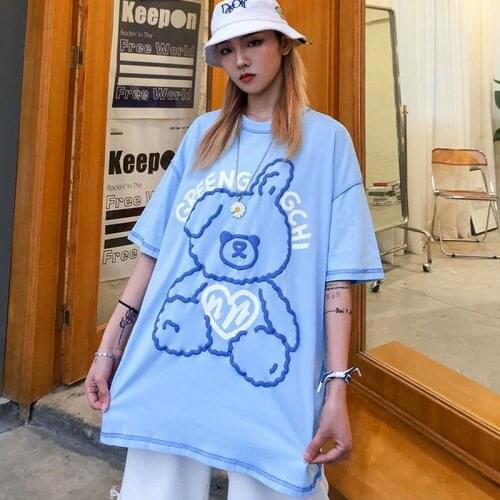 Retro Letters Printing T Shirts 100%Cotton Women Oversized Tshirts New Design Vintage American Casual Streetwear Harajuku Teens