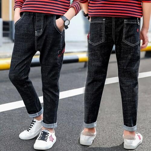 IENENS Kids Baby Boys Jeans Clothes Denim Long Pants Children Boy Slim Elastic Waist Trousers Clothing