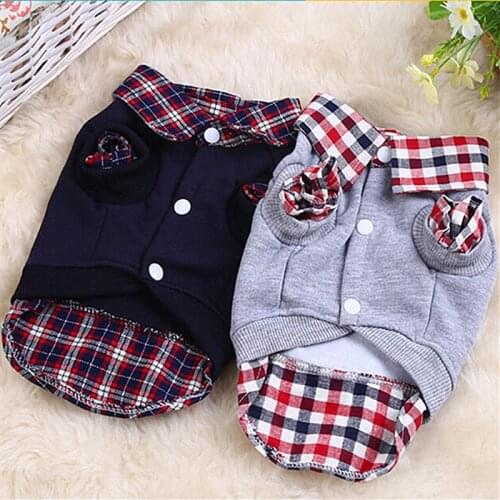 Plaid Dog Clothes Winter Dog Jacket Pet Coat for Small Medium Dogs Soft Sweatshirt Warm Pet Cat Hoodie Chihuahua Clothes 11c36S2