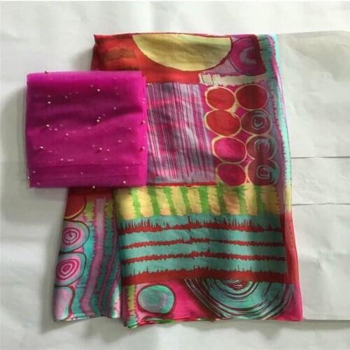 LX!Hot Sell 100% Silk Fabric Nature Pure Charmuse Silk Print Fabric(5+2Yards/Set) For Wedding Dress! F32405