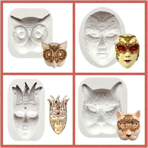 Dance Party Mask Silicone Mold Fondant Cake Decoration Mould Sugarcraft Chocolate Baking Tool Kitchenware For Cake Gumpaste Form