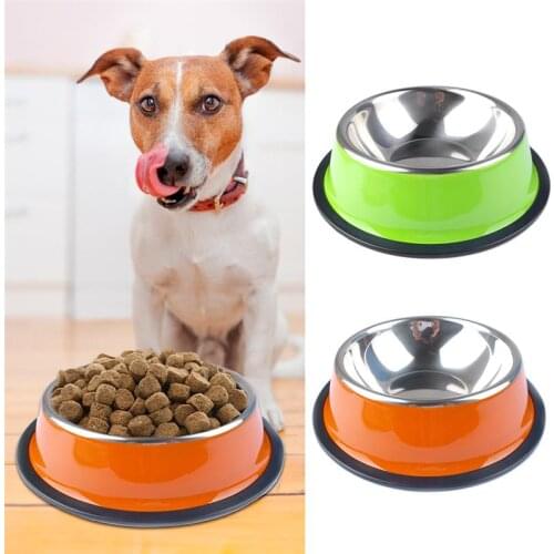Pet Food Bowl Creative Stainless Steel Non-slip Dog Feeder Bowl Cat Water Bowl
