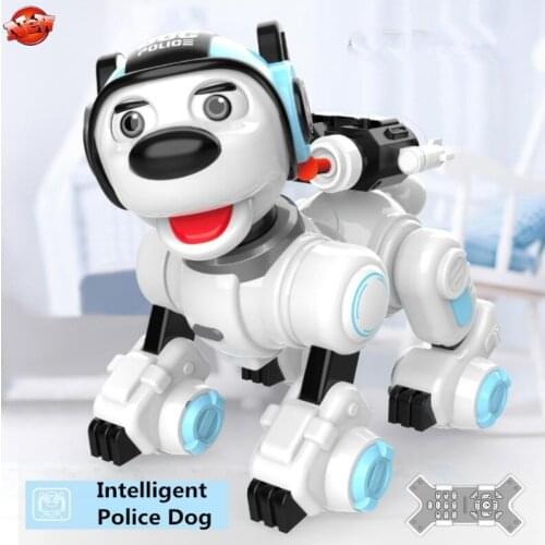 Multifunction Smart Remote Control Robot Dog Kids Toy Singing And Dancing Launch Bullet Intelligent Programming RC Police Dog