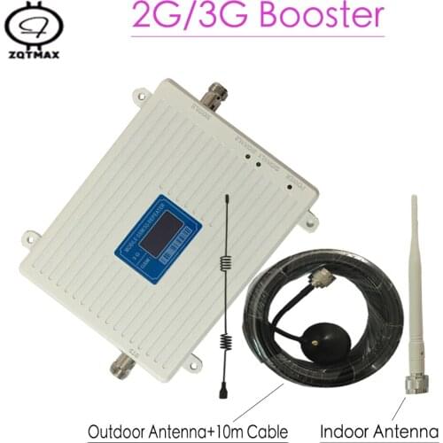 High gain LCD display cellphone dual band 900 2100 signal repeater booster mobile phone gsm 900 3g wcdma 2100mhz UMTS amplifier