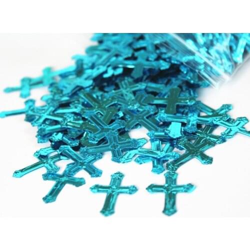 Boy First Communion Christening Confirmation baptism Religious Celebration table decoration kits 50g blue CROSSES CONFETTI