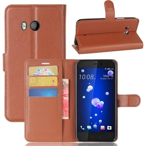 2017 New Smartphone Cases For HTC U11 50pcs Luxury leather Flip wallet creditcard shockproof case for HTC U11 Cover