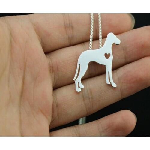 Great dane necklace Lovely Pets pendant dog jewelry golden colors plated
