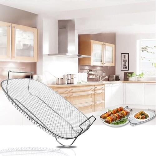 Steamed Fried Filter Shelf Serving Stainless Steel Barbecue Net Rack Kitchen Multifunction Plates Baking Cooling Shelf BBQ Tools