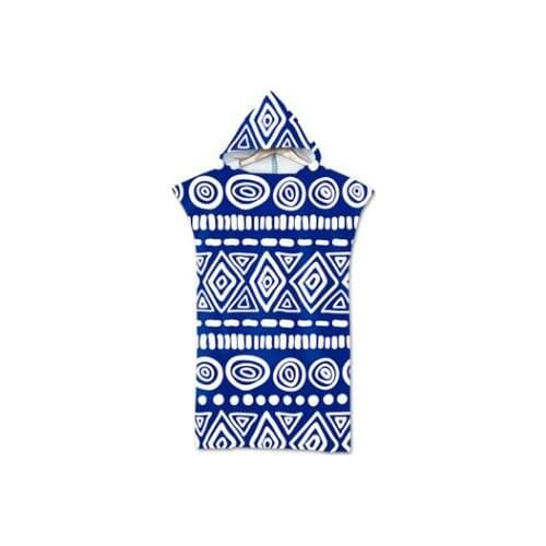 Adult Beach Suit Change Robes Poncho Hood Beach Towel Geometric Printed Microfiber Quick Drying Absorbent Bath Towels Beachwear