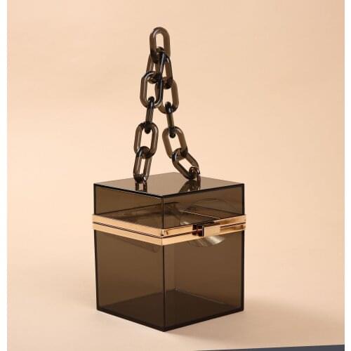 Clear acrylic clutch Purse women transparent bag plastic box bag girl vintage retro party handbag summer bag purse totes m070046