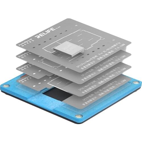 RELIFE BGA Stencil Reballing Fixture for iPhone XXSXS MAX1111 Pro11 Pro MAX Motherboard Middle Frame Planting Tin Platform