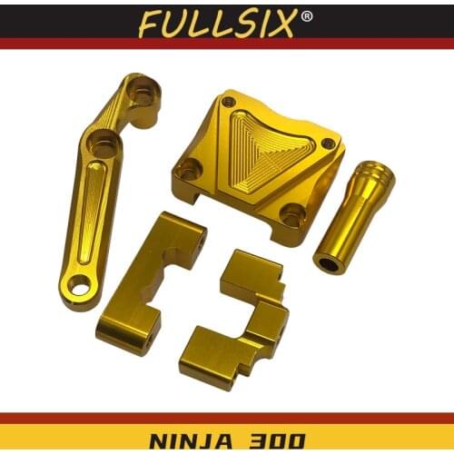 Ninja 300 EX 300 CNC Adjust Steering Damper Stabillizer Bracket Kit Set Mount For EX300 NINJA300 2013-2016