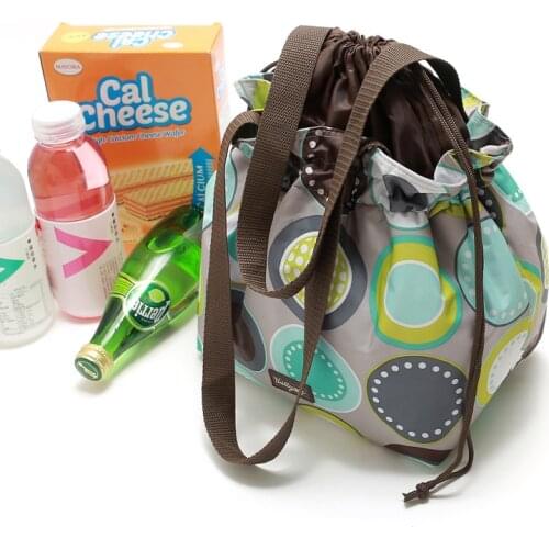 2021 Brand New Fashion Lunch Bag Floral Print Multipurpose Thermal Bag Portable Drawstring Bag Handbag for Women Men