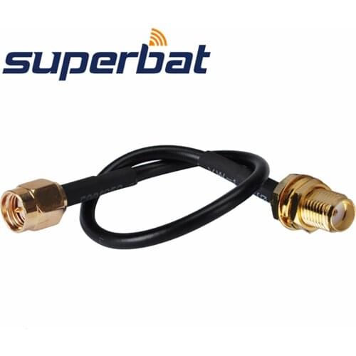 Superbat SMA BulkHead Jack to SMA Plug Straight Pigtail Cable RG174 20cm Antenna Feeder Cable Assembly