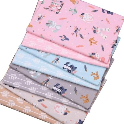 Syunss Diy Patchwork Cloth For Quilting Baby Cribs Cushions Dress Sewing Tissus Arrow Foxes Twill Cotton Fabric Tecido Tissus