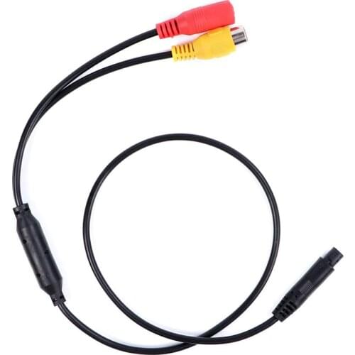 Universal 4-Pin Male Backup Reverse Camera Car To CVBS RCA Female Connector Signal Power Adapter Wire Harness Audio Cables
