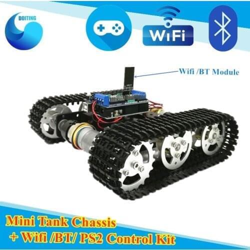 WiFi Control Smart Tank Car Chassis Crawler Tracked Robot Competition for Arduino UNO Motor Drive DIY RC Tank Chassi for DIY