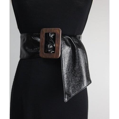 Womens runway fashion faux suede leather Cummerbunds female Dress Corsets Waistband Belts decoration wide belt