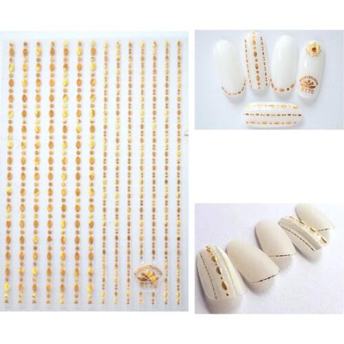 1 Sheet Relief Strip Smile Shaped Nail Art Sticker 3D Self-Adhesive Decals For Fake Nail Design And Salon Nails Accessories