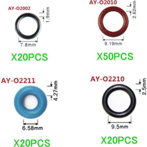 110pcs FKM rubber Oring seals for fuel injector repair kits