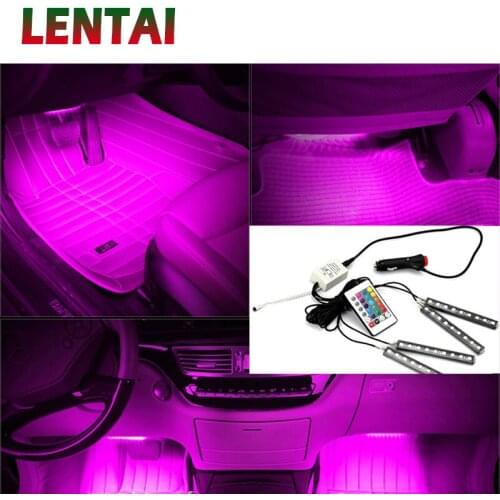 EALEN 1Set Car LED Light with Remote Control RGB Atmosphere Lamp Strip For Acura Chevrolet Cruze Aveo Peugeot 307 308 Seat Leon