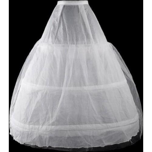 Free Shipping New Arrival 2021 Simple 3 Rings White Petticoat With Gauze Easy Cheap Pannier For Bride Weding Dress