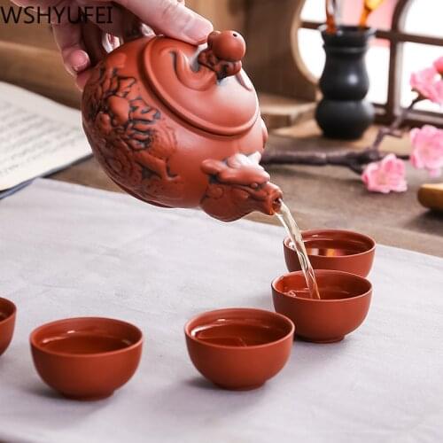Yixing Zisha Tea Set ore beauty Chinese Tea set Tea Set kettle suit puer black tea Travel tea set Home Office Tea Set Drinkware