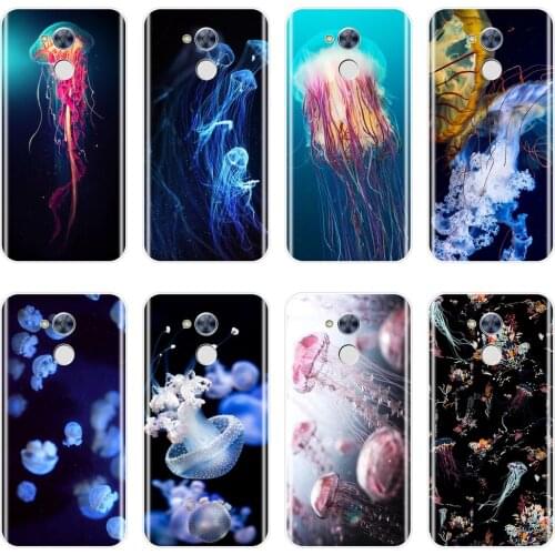 Blue Jellyfish Ovean Animal Phone Case For Huawei Honor 6A 4C 5C 6C Pro Silicone Soft Back Cover For Huawei Honor 6 5A 4X 5X 6X