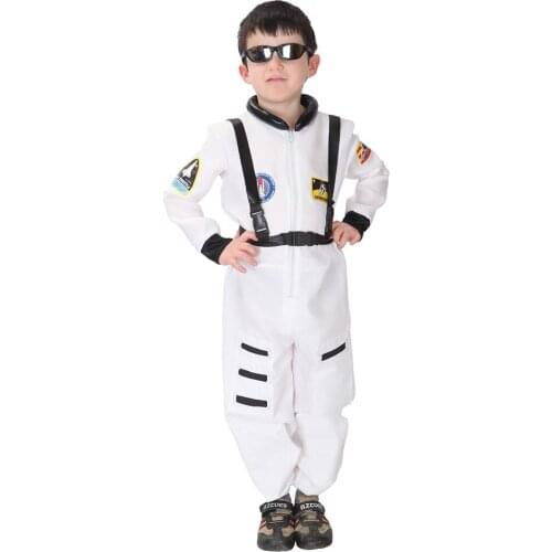 Toddlers Boys Astronaut Costume Role Play Game Clothing Kids Girls Teens Spaceman Jumpsuit Space Pilot Flight Suit Dress Up