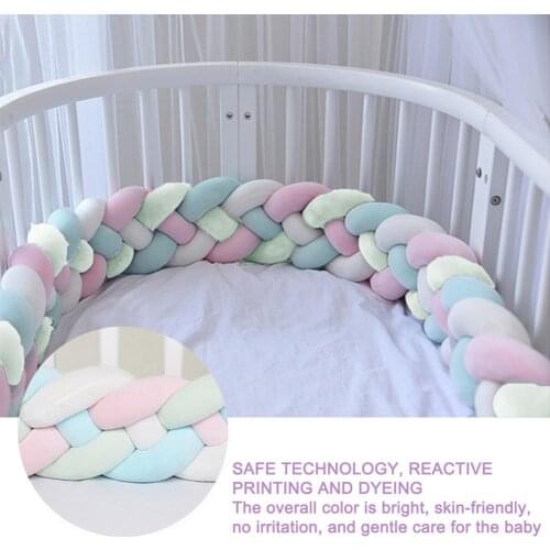 2M Baby Bumper Bed Braid Knot Pillow Cushion Bumper Colorful For Infant Baby Crib Protector Cot Bumper Room Decor Dropshipping