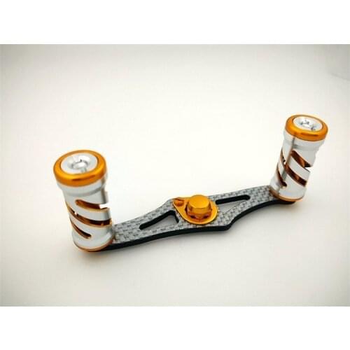 DIY silver colored fishing reel crank(carbon fiber)+knobs free shipping