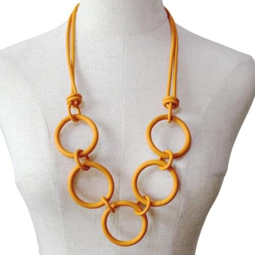 JID 2021 New Big Circle Handmade Rubber Pendant Necklace Original Design Minimalism Punk Jewelry Charms Clothing Accessories