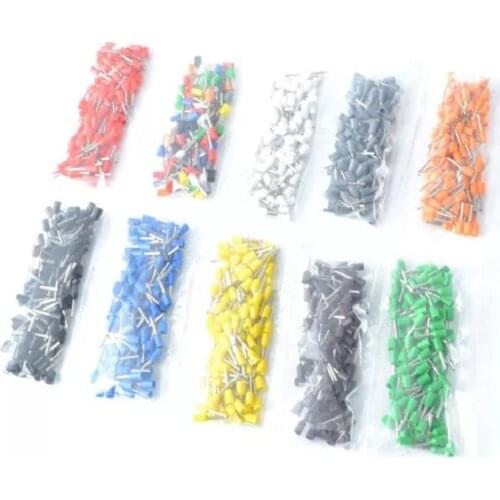 100PCS Insulated Ferrules Terminal E1510 E1508 Block Cord End Wire Connector Electrical Crimp Terminator AWG 16