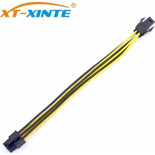 XT-XINTE CPU 4Pin Female to 6Pin Male Power Supply Cable 4P to 6Pin Graphics card Adapter Cable Convertor 18AWG Wire for Miner