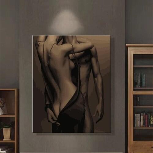 Paint by number art painting by numbers Artwork Lovers' paintings Bedroom decoration Handmade Filling and coloring romantic